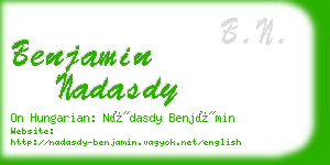 benjamin nadasdy business card